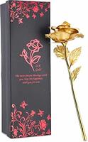 WebelKart Gold Color Rose with Gift Box and Authenticity Certificate- 10 