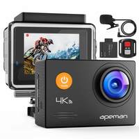 APEMAN 4K Action Camera 16MP WiFi External Microphone Remote Control Underwater 40M Waterproof