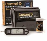 Control D Digital Glucose Blood Sugar testing Monitor Machine with 25 Strips Glucometer  (Black)