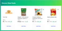 Grocery Steal Deals - 4 Items For Rs.4 (Badam Mix + Dal + Oil + Almonds)