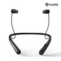 Molife Boomerang Wireless Sports Neckband Bluetooth in-Ear Earphones with Mic (Black)