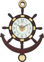 Mishty Plastic Wall Clock (Brown_36 X 26 Cm)

