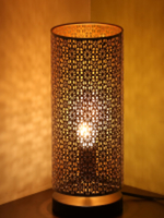 Best Offers!! Buy White Textured Handcrafted Moroccan Shimmer Table Top Lamp with Shade