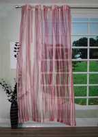 Lushomes 213 cm (7 ft) Polyester Door Curtain Single Curtain(Striped, Magenta) 