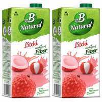 B Natural Litchi Juice 1L, (Pack of 2)

