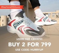Koovs : Buy 2 Footwears For Rs 799 by applying code