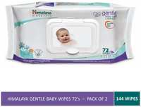 Himalaya Gentle Baby Wipes 72 (Pack of 2) (144 Wipes)
