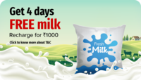 Do 1st Recharge of Min 1000₹ on BBDaily & Get 4 Days Milk Free