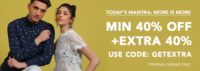 Min 40% off + Extras 40%  on Men's And Women's Clothing