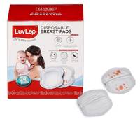 LuvLap Ultra Thin Disposable Breast Pads, Super Absorbent, Discreet Fit, Pack of 48 (White)