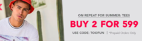 Koovs : Buy 2 T-shirt For Rs.599 by applying code