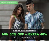 Koovs: Min 40% + Extra 50% Off on men's And Women's Clothing