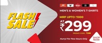 Flash Sale - Men's & Women's T-Shirts At Rs 299

