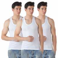 50% OFF : TT Men's Plain Cotton Vest (Pack of 3) [80 CM]