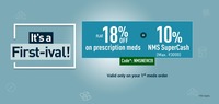 Get Upto  18% OFF on Your Meds* Order + 15% NMS SuperCash