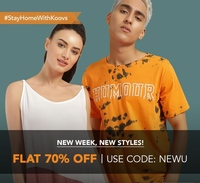 Koovs - Flat 70% OFF On Men's & Women's Clothing by applying code