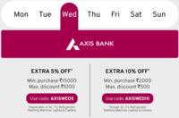 10% Instant Discount Using Axis Bank Cards on TataCliq (Every Wednesday)
