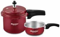 Master Aura Aluminium Pressure Cooker (Set of 3L cooker and 2L Pan) (ISI Marked) 