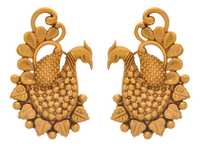 Peacock Designer One Gram Gold Plated copper Stud Earrings For Woman and Girls