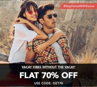 Koovs: Flat 70% Off on men's And Women's Apparel