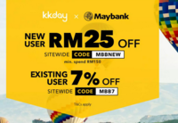 Enjoy up to RM25 off sitewide when checkout with your Maybank Cards.