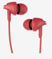 boAt BassHeads 100 T Wired Earphones with Super Extra Bass, Hawk-Inspired Design & Mic (Furious Red)