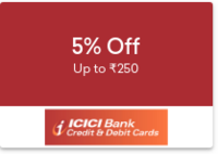 Get 5%  discount upto  250 using icici card on grofers
