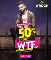 Everything at Flat 50% off Wrogn Throwaway Festival Sale (8 - 10 June)