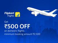 Flat 500 discount on min 2500 flight booking on Flipkart via 100 insider points