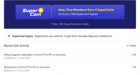 Flipkart Grocery Supercoin offer - Get Rs 100 off