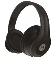 Motorola HP-Moto-Pulse 110 with Google Assistant Wired Headset (Black , Wired over)