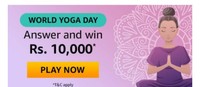 Amazon World Yoga Day Quiz Answer And win 10000 Amazon pay Balance