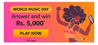 Amazon Quiz Answers Of World Music Day - Win Rs.5000 Amazon Pay Balance - 20 Winners 