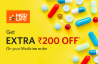 Redeem 100 insider Points & Get Extra 200 off over and above the Base discount of 15% on prescribed Medicines Purchase for the minimum purchase of 1000 on Medlife