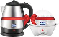 Kent 16056 & 16053 Electric Kettle (1.2 L, Black, White) 