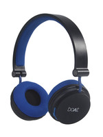 boAt Unisex Black & Blue Rockerz 400 Wireless On Ear Bluetooth Headphones with Mic
