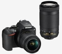 Nikon D3500 DX-Format DSLR Two Lens Kit With 16 GB Class 10 SD Card and DSLR Bag