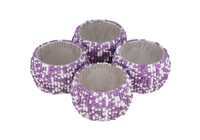 Shalinindia Beaded Napkin Rings - Set of 4 Rings,Purple White,Diameter-1.5 Inch,ATSS_9135_S4