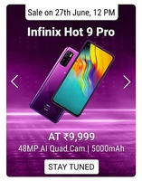 Infinix Hot 9 Pro Next Sale on 27th June 12PM