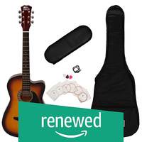Intern INT-38C-SB-G Cutaway Right Handed Acoustic Guitar Kit, With Bag, Strings, Pick And Strap (Sunburst, 6 Strings)

