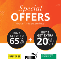 Special Offer : Buy 1 Get Up To 65% Off, Buy 2 Get Extra 20% Off 