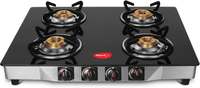 Pigeon Ultra Glass Stainless Steel Manual Gas Stove 4 Burners 