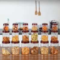 Milton Hexa Pet Jar  - 270 ml, 665 ml, 1240 ml Plastic Grocery Container (18-piece)