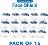 ZESTA Full Face Shield Mask Eyes Nose Protection (PACK OF 15) Face Shield Mask Safety Visor