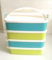 Tupperware Click to Go Plastic Container Set, 900ml, Set of 4, Multicolour