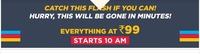 Ajio - Everything at Rs.99 sale starts 10 am
