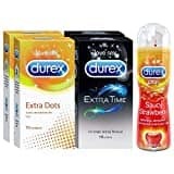 50% Off On Durex Pleasure Packs (Condoms - 10 Count (Pack of 2, Extra Thin), Condoms - 10 Count (Pack of 2, Extra Dots), Pleasure Gel - 50 ml (Cherry)