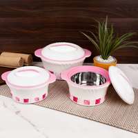 [Cheapest] Flipkart SmartBuy Designer Pack of 3 Thermoware Casserole Set  (4600 ml)