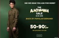 Ajio Mania Sale (25-29 June) : 50-90% off
