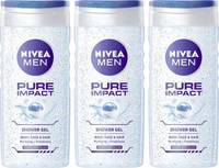 NIVEA MEN Pure Impact Shower Gel 250 ML - Pack of 3